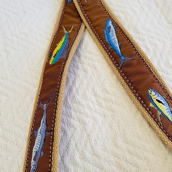 Bison Designs Fish Leather Web Belt - Picture 4 of 5